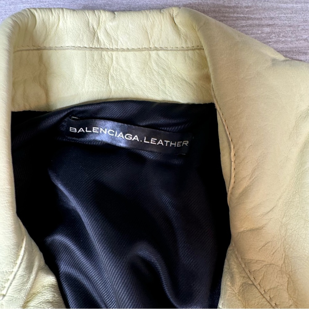 BALENCIAGA Neon Leather Moto Jacket Size 36 - Picture 6 of 13